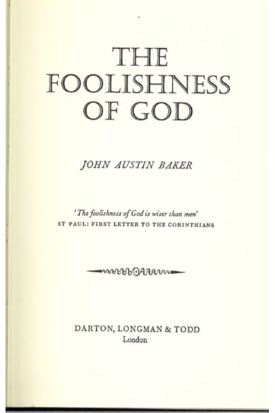 The Foolishness of God